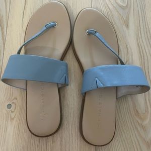 H by Halston (upper) leather beautiful blue sandals.  8.5 Medium. EUC 🌻